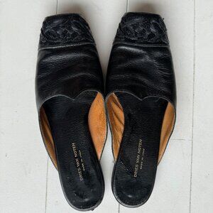 Leather slides